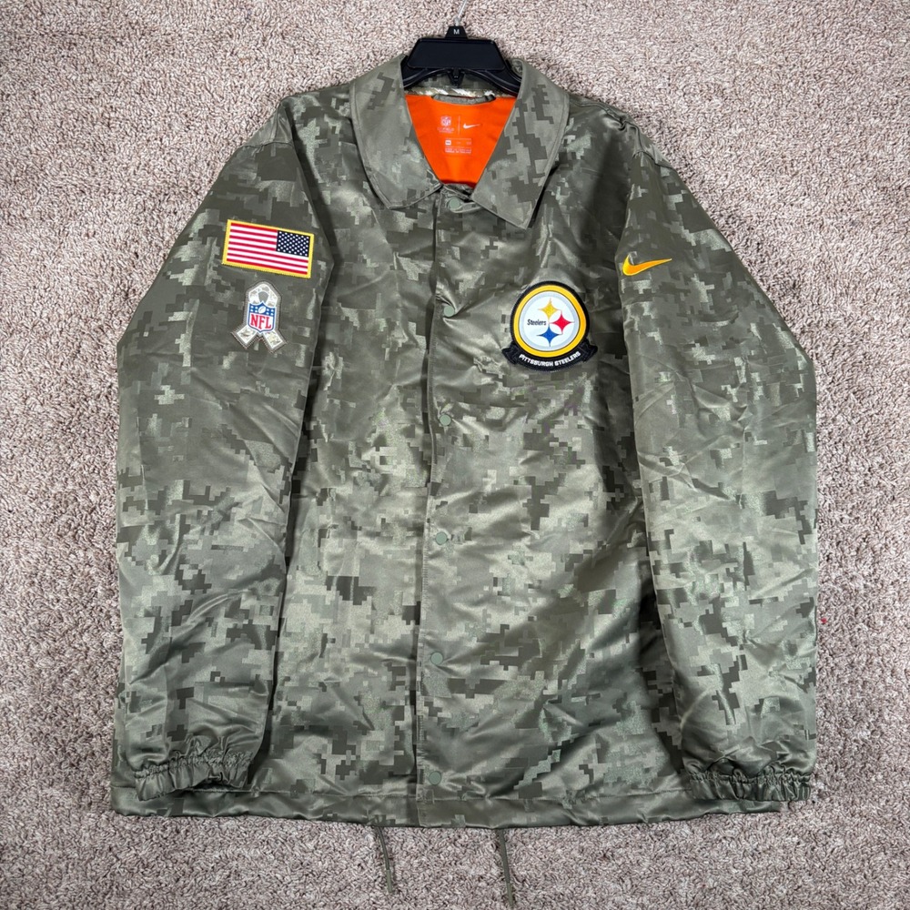 Nike Pittsburgh Steelers Salute to Service Camo Coaches Jacket XXL AT7798-222